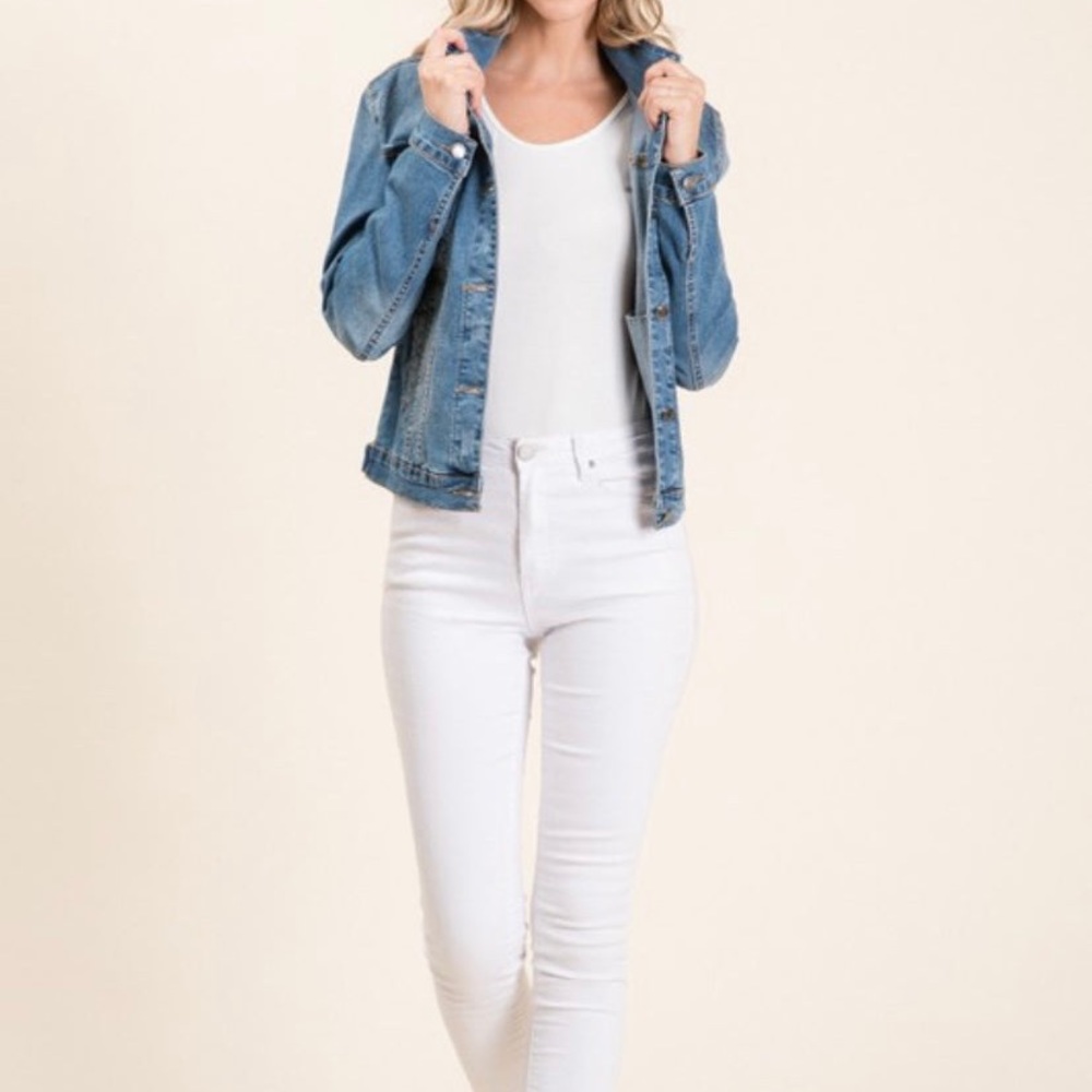 Plus Size Denim Jean Jacket